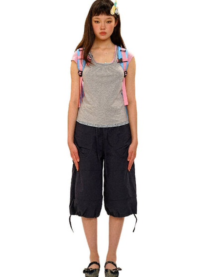 Threaded Waist Drawstring Pants【s0000017438】