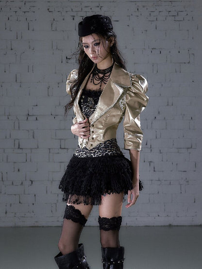 Rock Punk Large Lapel Leather Jacket【s0000015937】