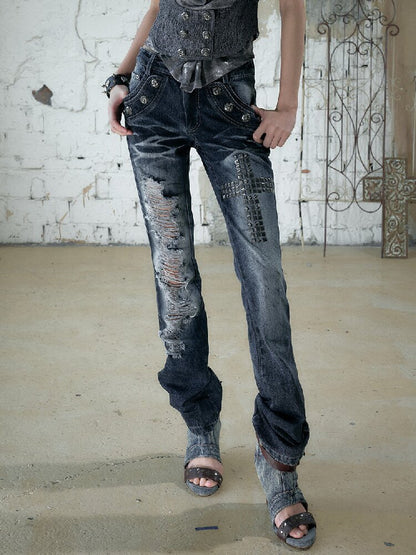 Hot Drill Heavy Wash Denim Pants【s0000016977】