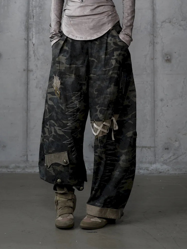Embroidered Camo Pants【s0000014116】