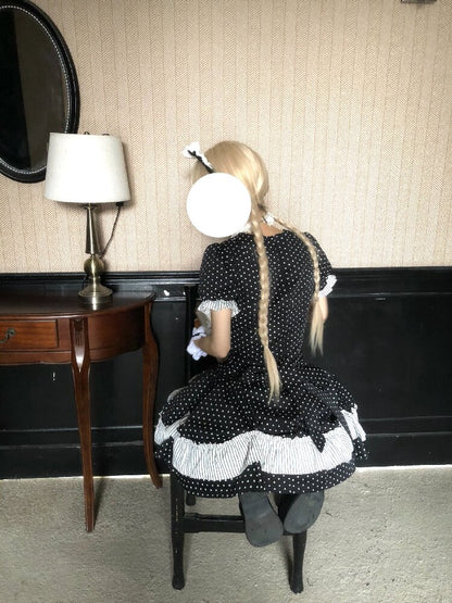 Puff Sleeve Star Polka Dot Dress【s0000016891】