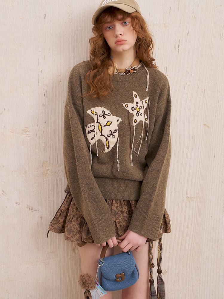 Unique Design Loose Long Sleeve Pullover【s0000014381】