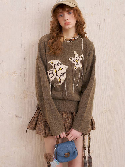 Unique Design Loose Long Sleeve Pullover【s0000014381】