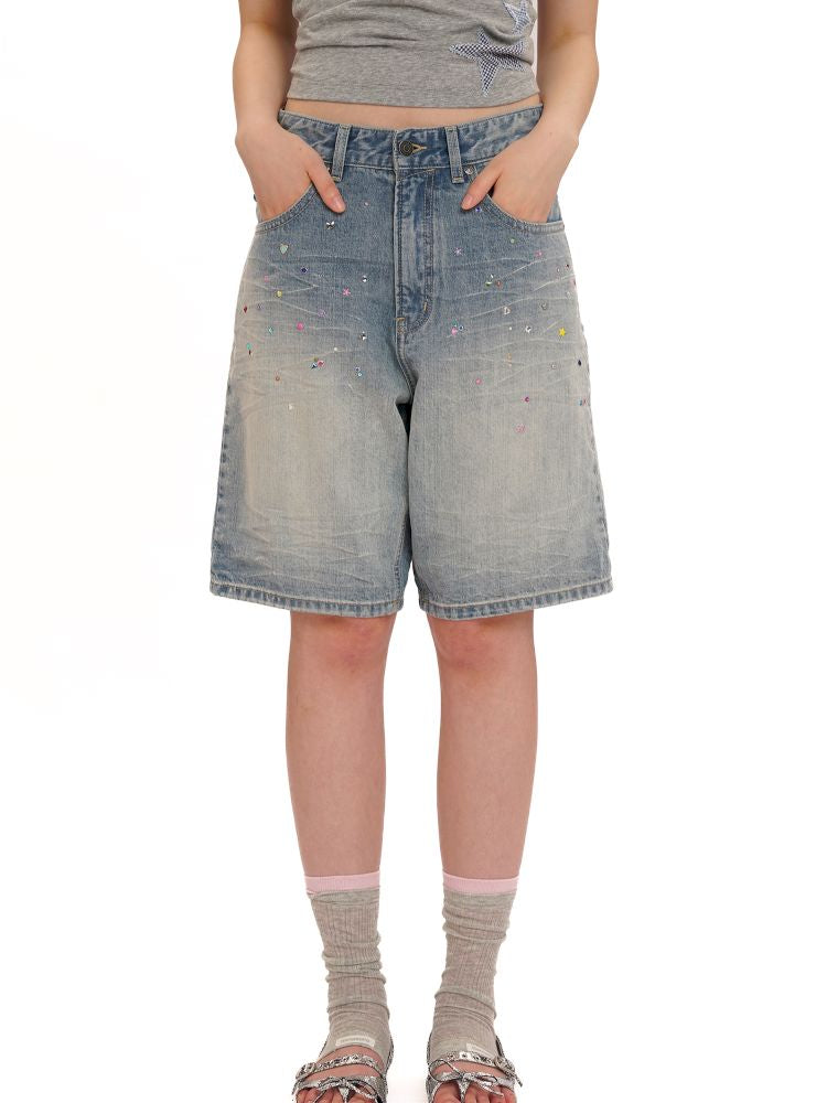 Embroidery Cat Whiskers Vintage Denim Trousers【s0000013445】