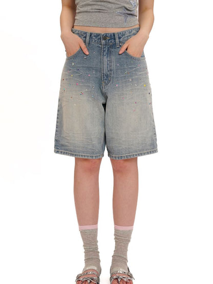 Embroidery Cat Whiskers Vintage Denim Trousers【s0000013445】