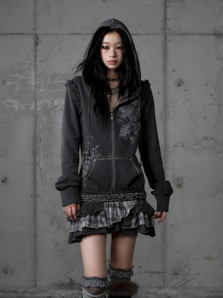 Detachable Hooded Sweatshirt Dress【s0000013943】