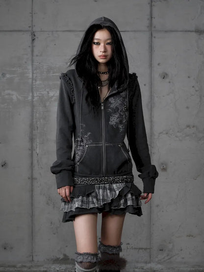 Detachable Hooded Sweatshirt Dress【s0000013943】
