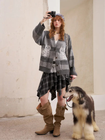 Relaxed-Fit Long-Sleeve Knit Cardigan【s0000014062】