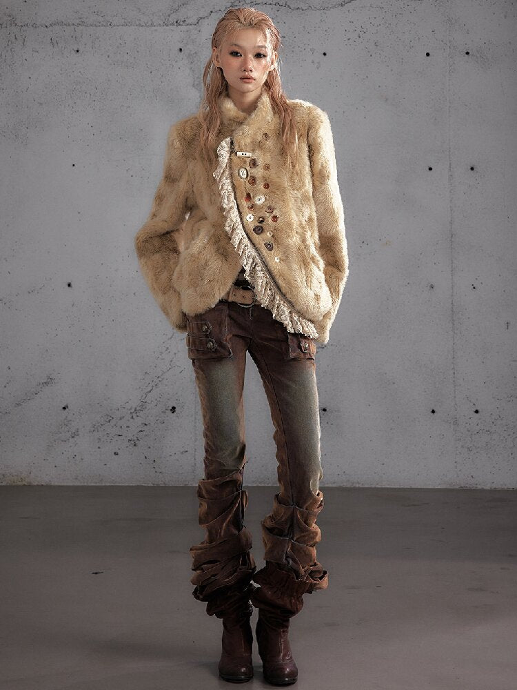 Plush Eco-Friendly Fur Coat【s0000019161】