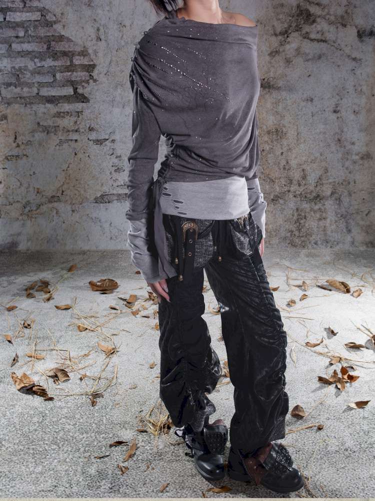 Off-the-shoulder knit top【s0000014488】