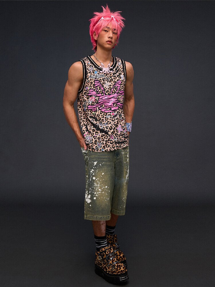 Leopard Zebra Skull Print Vest【s0000017845】
