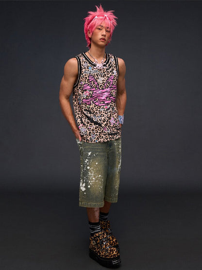 Leopard Zebra Skull Print Vest【s0000017845】