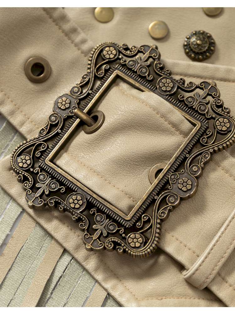 Heavy-Duty Fringe Wide Leather Belt【s0000014476】