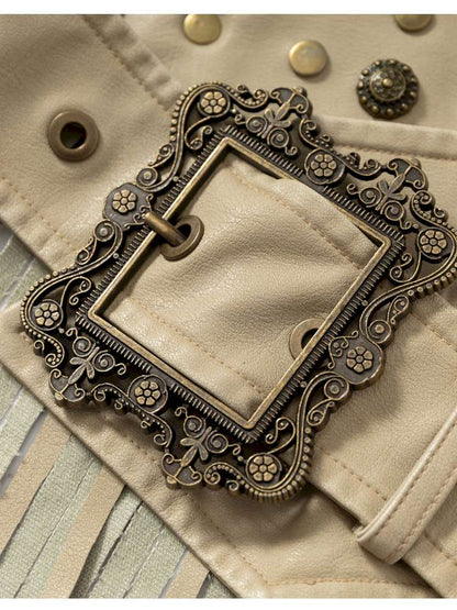 Heavy-Duty Fringe Wide Leather Belt【s0000014476】