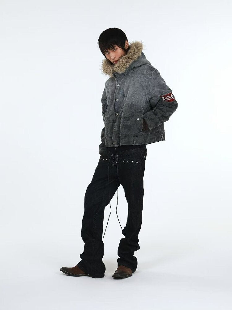 Stacked Raw Denim Zipper Jeans【s0000018188】