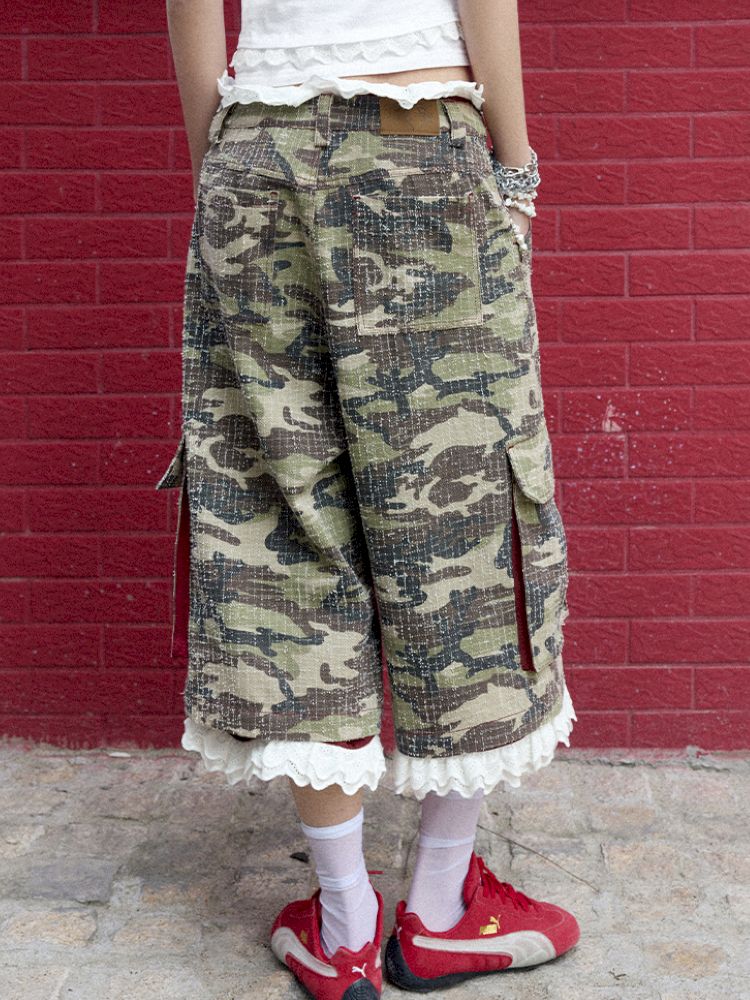 Detachable Lace Camouflage Shorts【s0000012955】