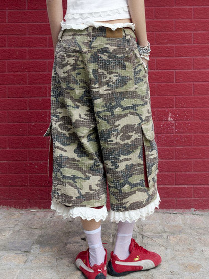 Detachable Lace Camouflage Shorts【s0000012955】