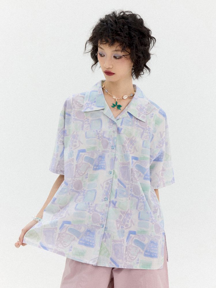 Full-print short-sleeved shirt【s0000012950】