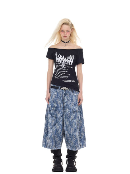 One-shoulder slim-fit Y2K T-shirt【s0000012971】