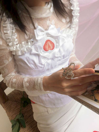 Polka Dot Strawberry Badge Camisole Top【s0000014939】