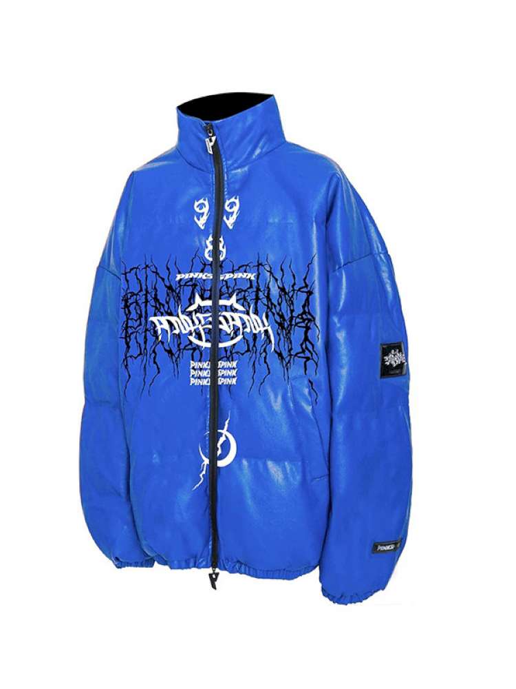 Logo PU Leather High Collar Suit【s0000015137】