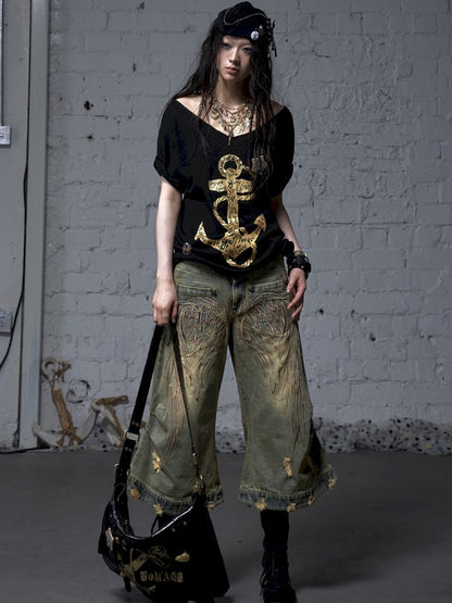 Large neckline loose-fitting T-shirt【s0000012799】