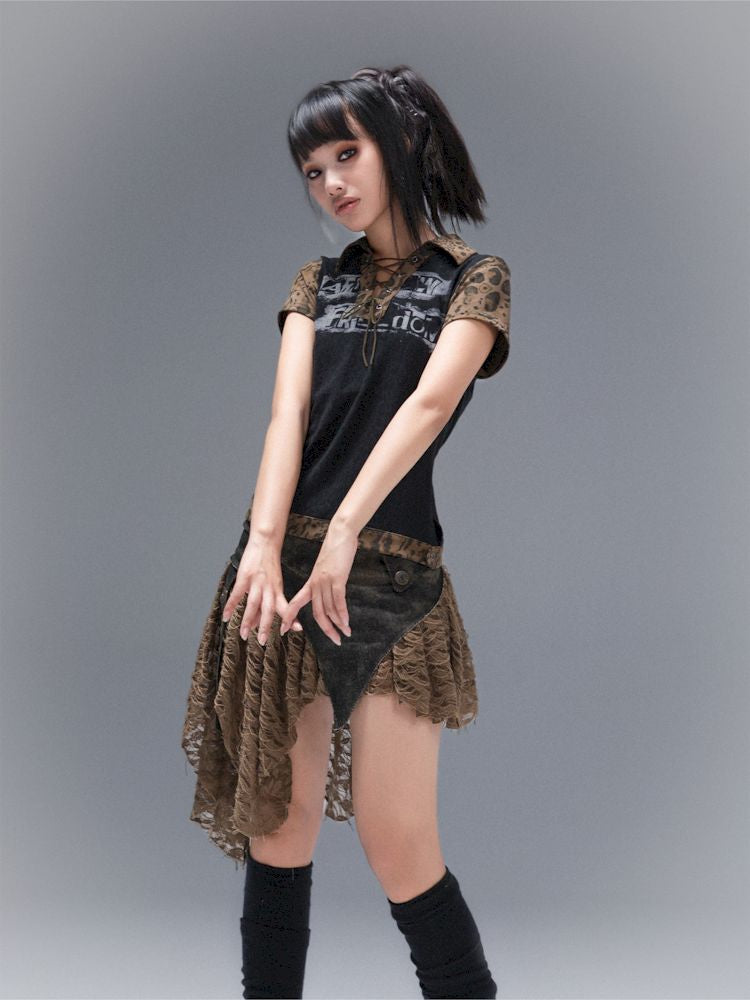 POLO NECK COLLISION COLOR SLEEVE TOP [S0000008468]