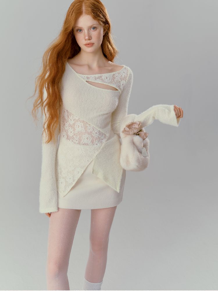 Slim irregular wool knit sweater【s0000012138】
