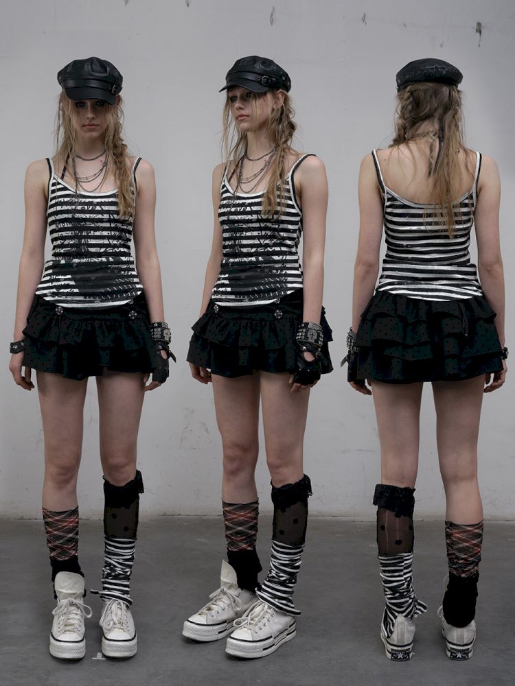 Printed Striped Camisole Tank Top【s0000012616】