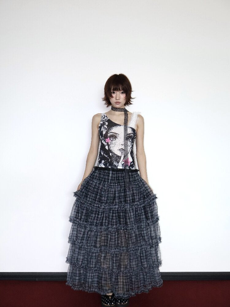 Lace Mesh Vest Suspender Top【s0000018661】