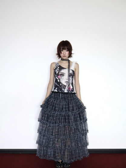 Lace Mesh Vest Suspender Top【s0000018661】