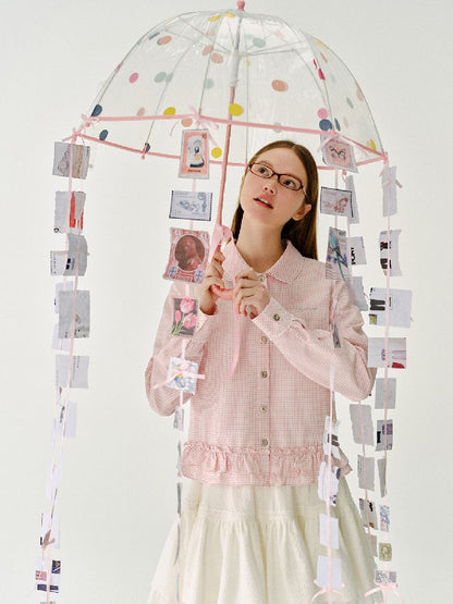 Doll Collar Solid Color Bow Flutter Shirt【s0000011963】