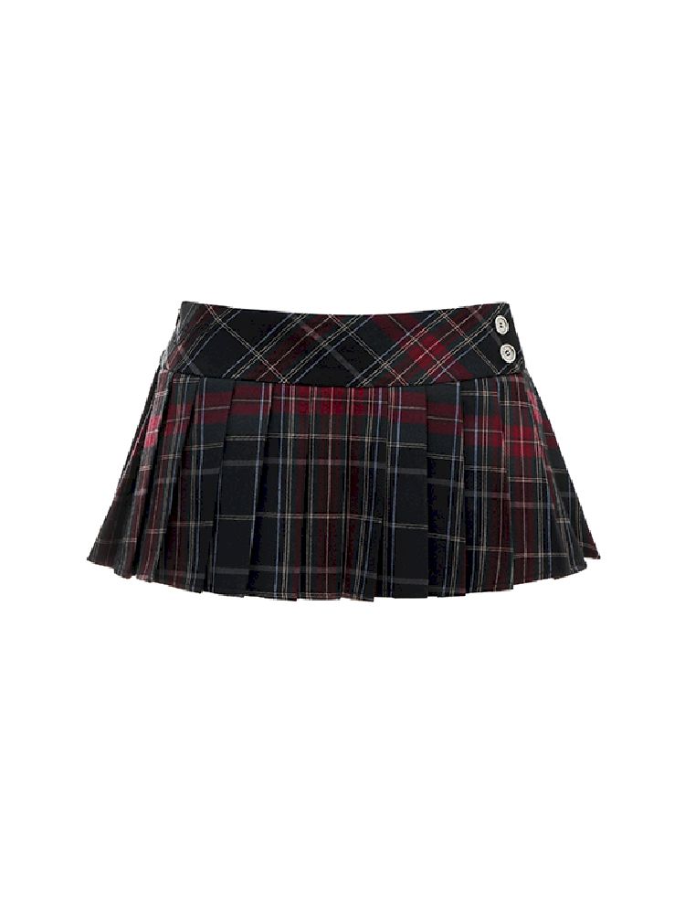 PLAID PLEATED SHORT SKIRT [S0000010640]