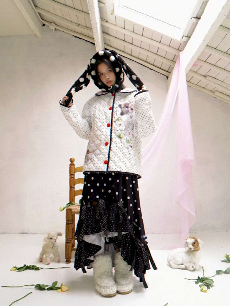 Notebook-Style Printed Cat Cotton Coat【s0000014527】