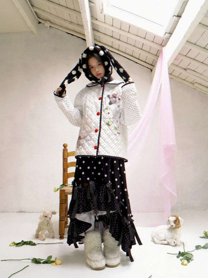 Notebook-Style Printed Cat Cotton Coat【s0000014527】