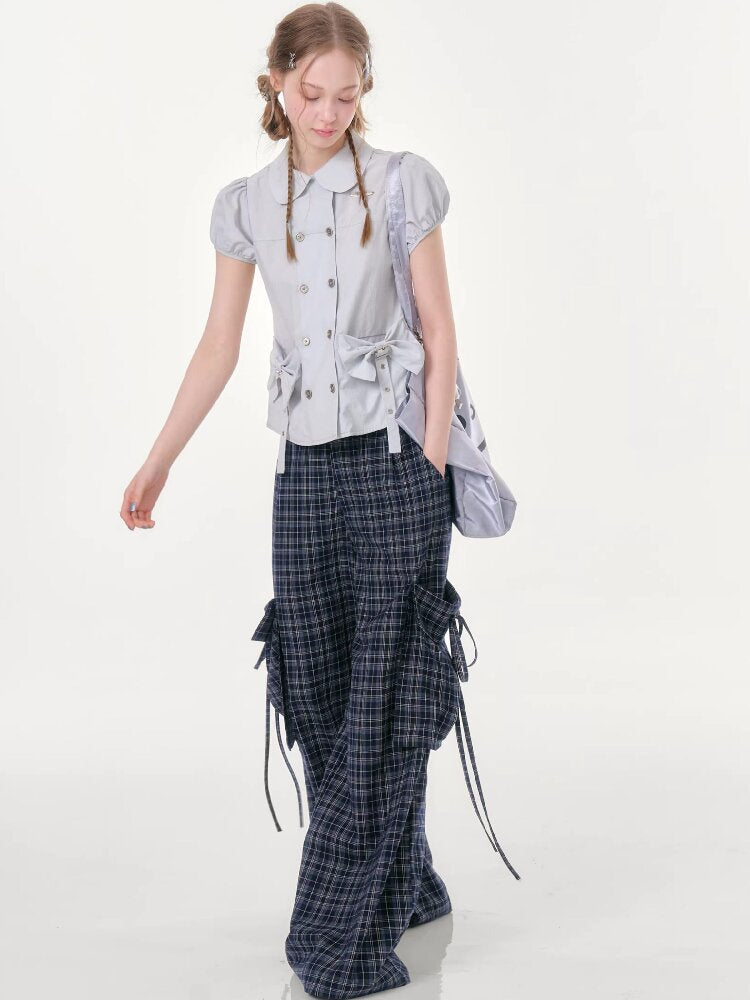 Bow Puff Sleeve Doll Collar Shirt【s0000016610】