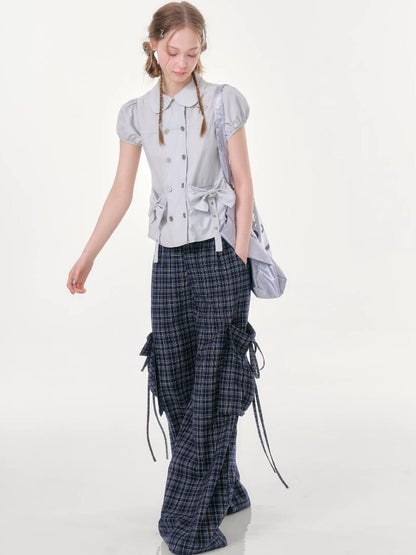 Bow Puff Sleeve Doll Collar Shirt【s0000016610】