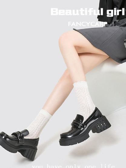 Thick Soled Casual Heel Loafers【s0000015718】