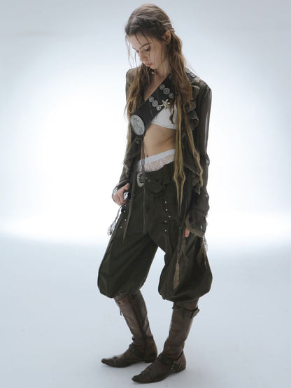 Distressed 5-Inch Harem Riding Pants【s0000013906】