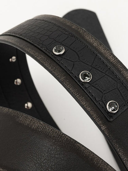 Rusted Cross Carved Buckle Belt【s0000018521】