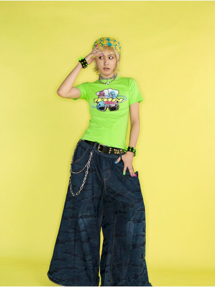 Dopamine Street Positive Shoulder T-Shirt【s0000012462】