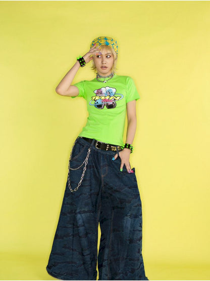 Dopamine Street Positive Shoulder T-Shirt【s0000012462】