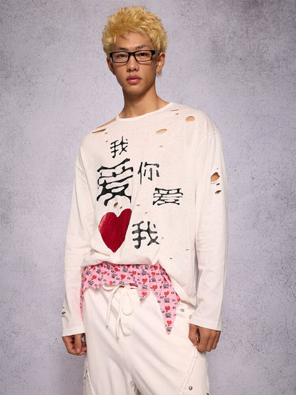 "I love you, love me" Torn Arro Pants【s0000019131】
