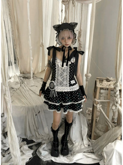 Lace Low Waist Halter Doll Dress【s0000013524】