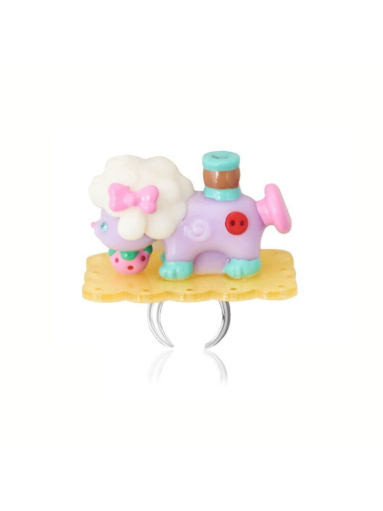 Vintage Lamb Resin Color Earrings【s0000015581】