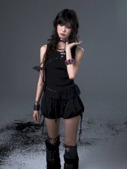 Bow Tie Rope Satin Pod Puffy Skirt【s0000012441】