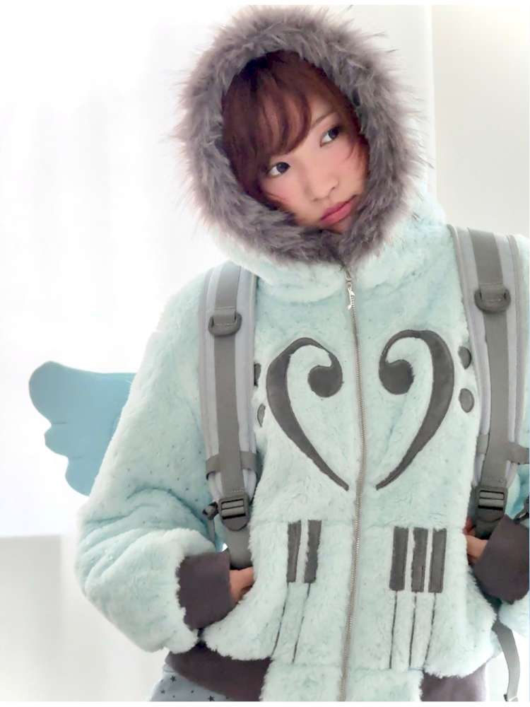 Mint Green Cotton Star Plush Hooded Jacket【s0000014693】