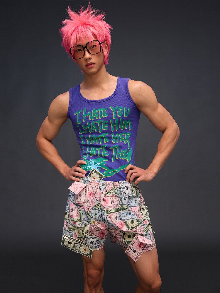 Printed Aro Pants Money Print T【s0000017032】