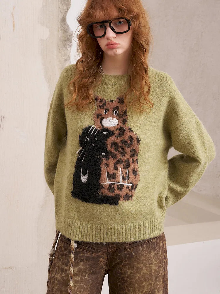 Embroidered Crewneck Pullover Sweater【s0000014082】