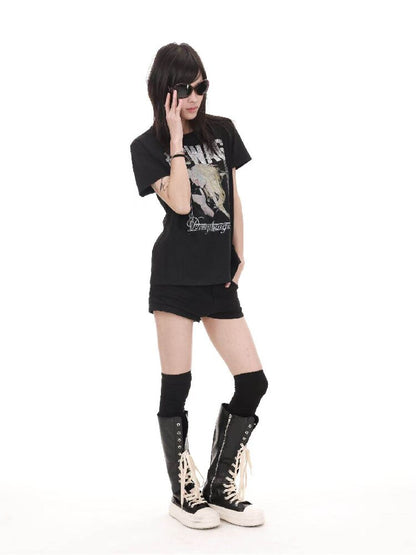 Portrait Diamond Print Crew Tee【s0000018217】
